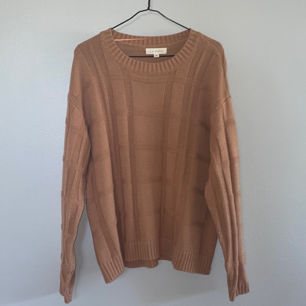 Pacsun Plaided Patterned Tan Sweater